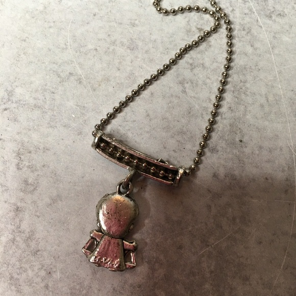 Zodiac Sign Libra Rhinestone  Necklace Silvertone Chain Costume Jewelry 8 1/2” - Picture 2 of 3